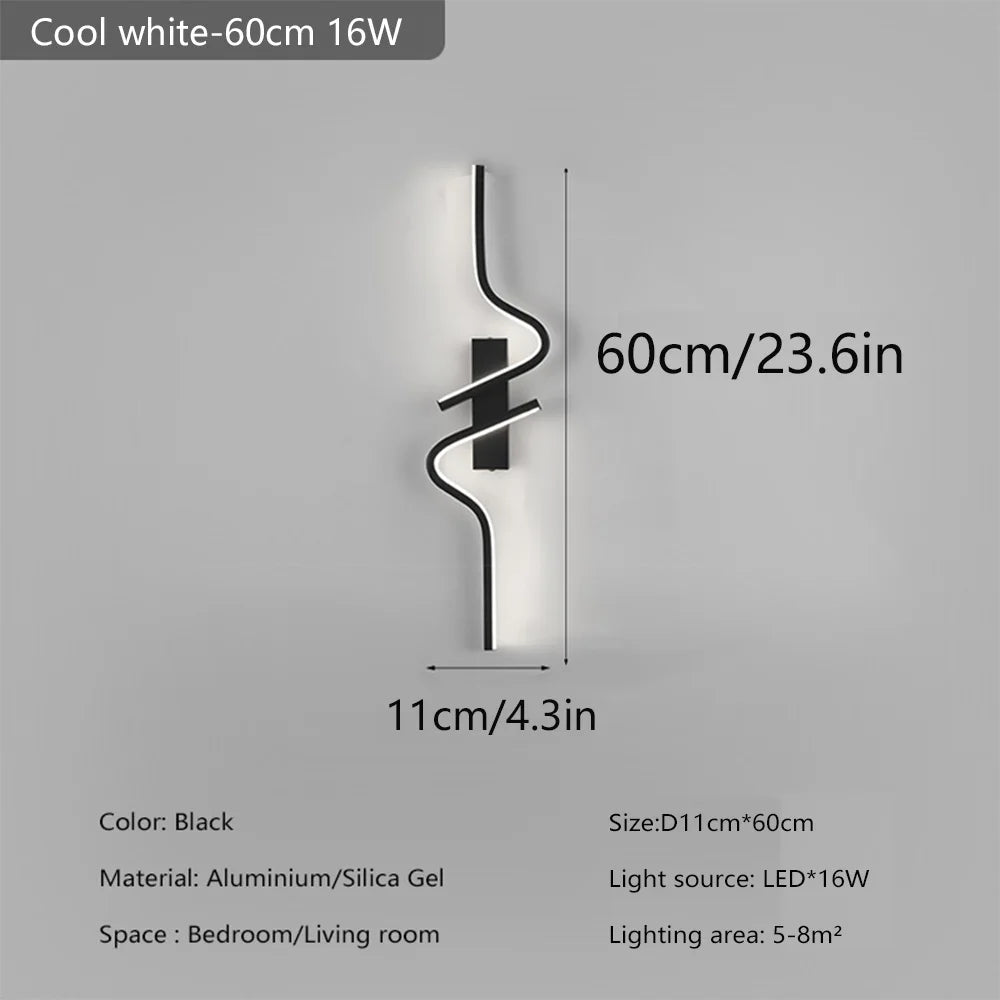 Applique LED Ligne Noire Design – Couloir Escalier Balcon