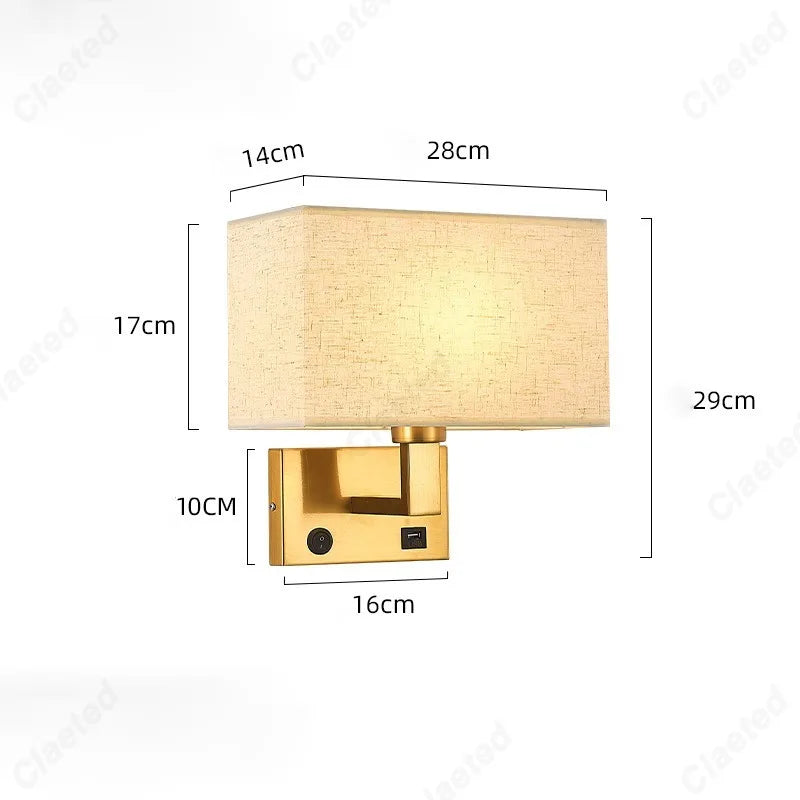 Applique Murale Orientable Abat-Jour Tissu – Chambre Salon Couloir