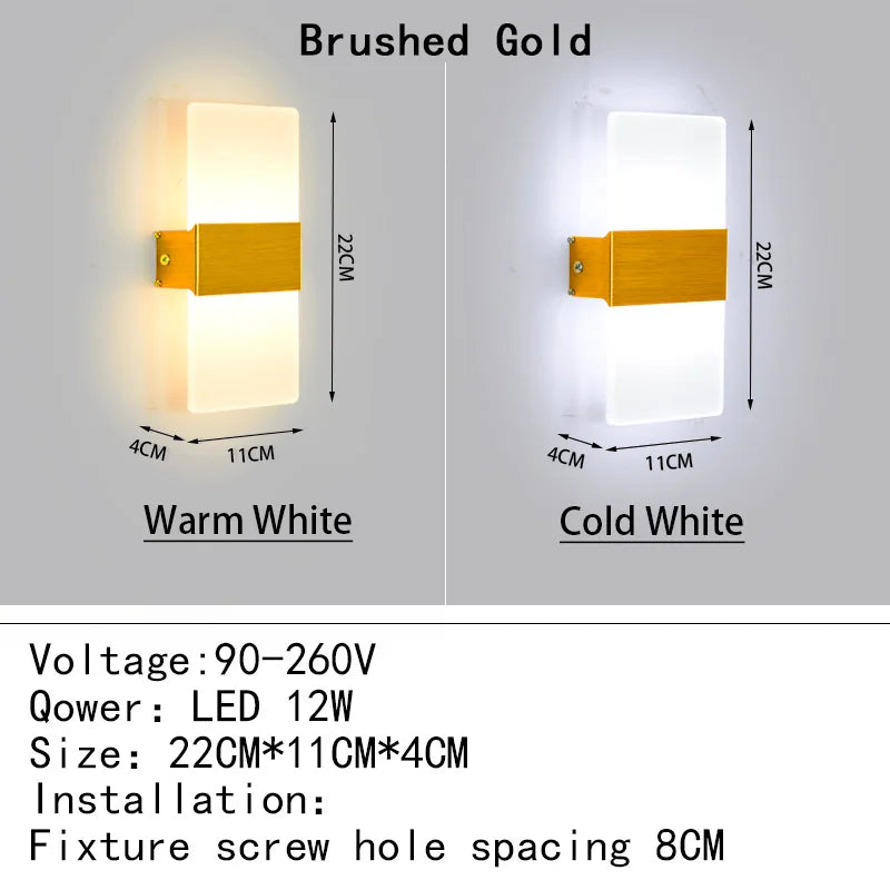 Applique LED Angle Droit Acrylique – Chambre Couloir Hôtel