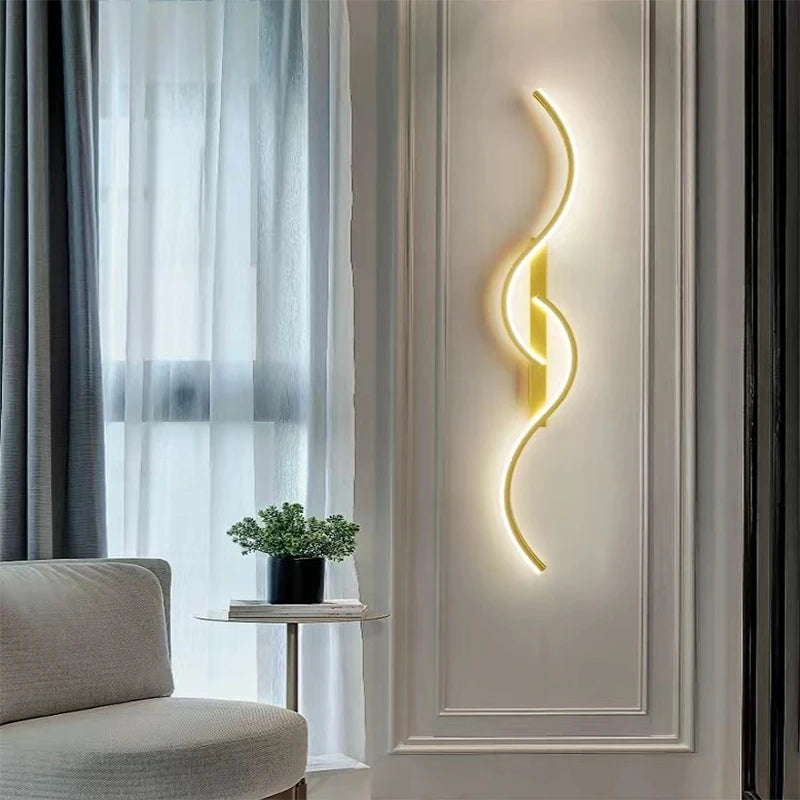 Applique LED Ondulée Aluminium – Chambre Salon Design Contemporain
