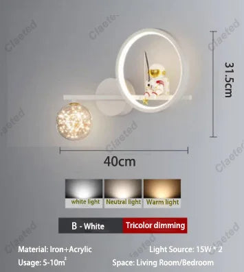 Applique Astronaute Projection Étoiles – Déco Créative Chambre Enfant