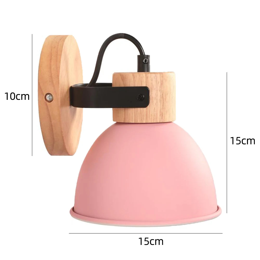 Wooden Wall Light Nordic Modern Bedroom Bedside Lamp Hallway Living Room Kitchen Industrial Wall Sconce E27 Home Decor Lighting