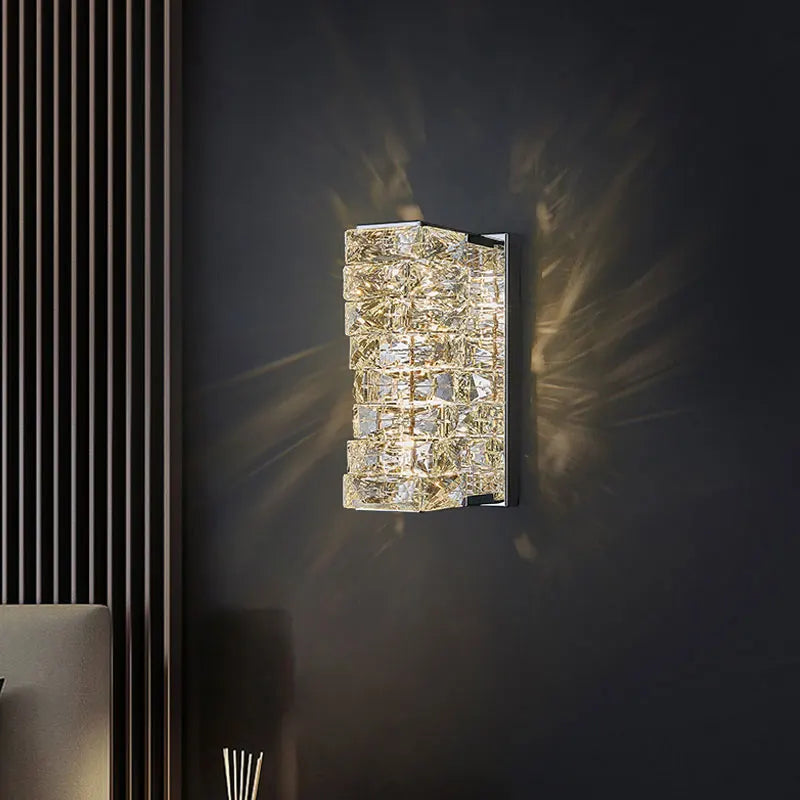 Applique Cristal Luxe LED – Salon Chambre Couloir Fond Mur