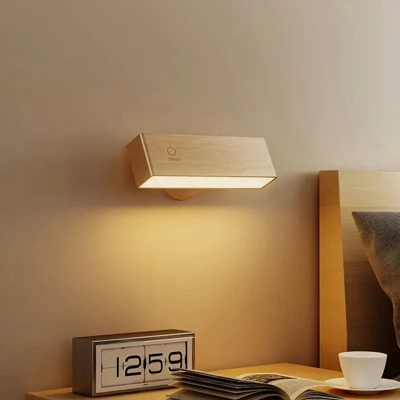 Applique Bois Sans Fil Rechargeable – Lecture Tête de Lit Chambre