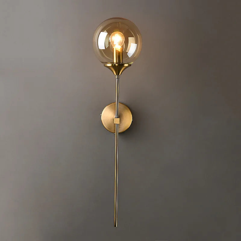 Applique Boule Verre Dorée Vintage – Couloir Salon Salle de Bain