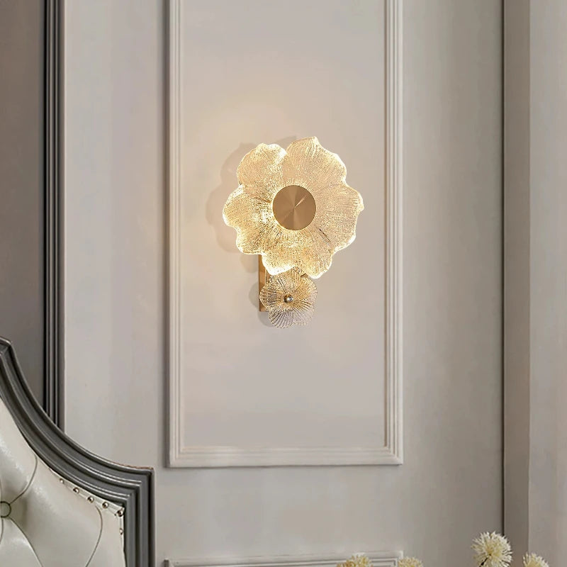 Applique Cristal Fleur Style Crème – Couloir Escalier Salon
