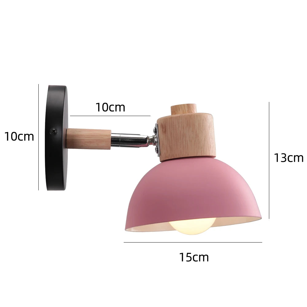 Wooden Wall Light Nordic Modern Bedroom Bedside Lamp Hallway Living Room Kitchen Industrial Wall Sconce E27 Home Decor Lighting