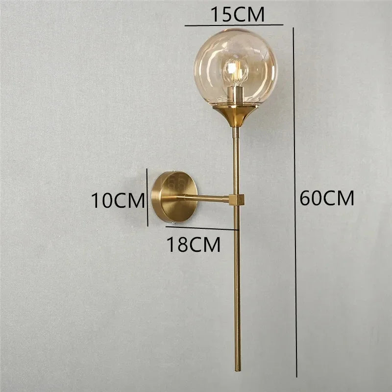 Applique Boule Verre Colorée – Déco Chic Chambre Salle de Bain
