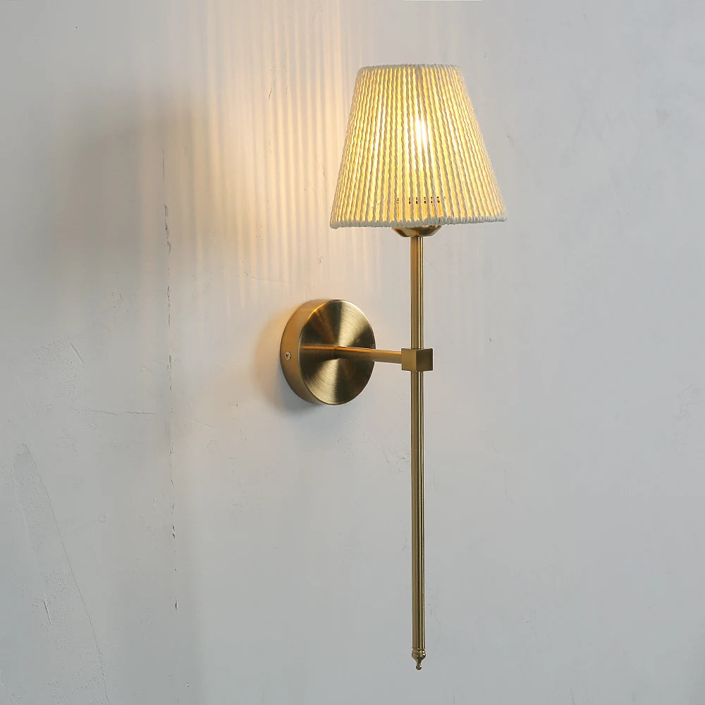 Applique Abat-Jour Rotin – Ambiance Chaleureuse Style Américain