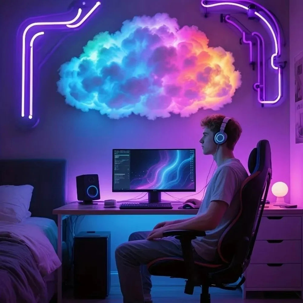 Kit Guirlande LED Nuage USB Gaming – Déco Chambre Créative