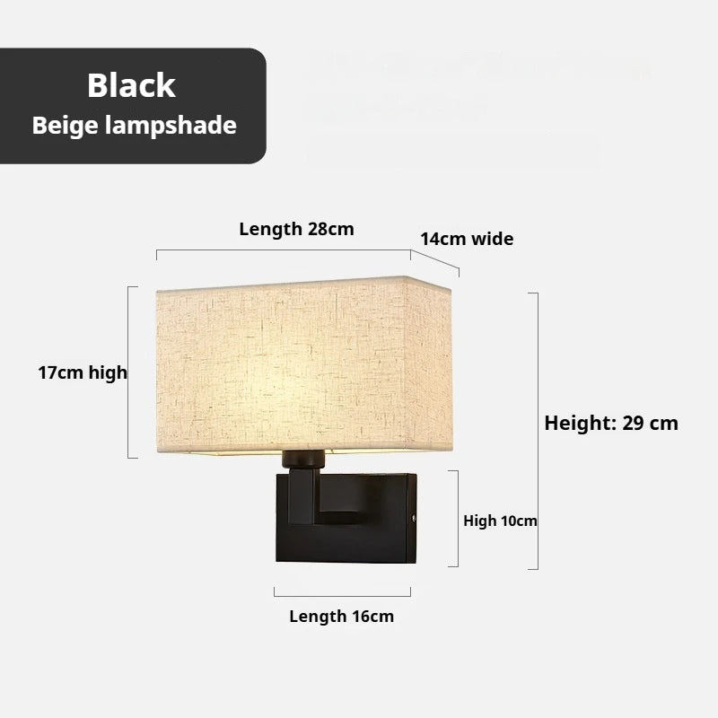 Applique Abat-Jour Tissu Hôtel – Chambre Lecture Style Américain