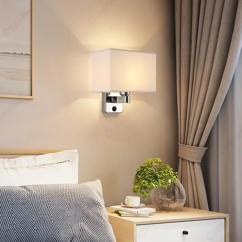 Applique Abat-Jour Tissu avec Interrupteur – Lumière Tamisée et Douce