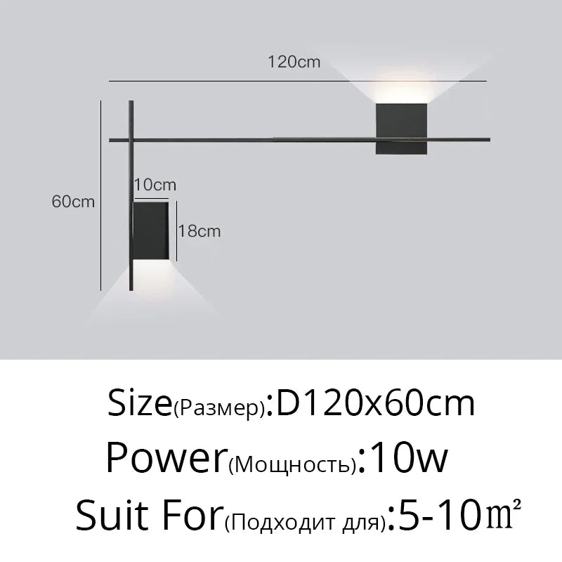Applique Linéaire Fer Design Contemporain – Simple ou Double Tête