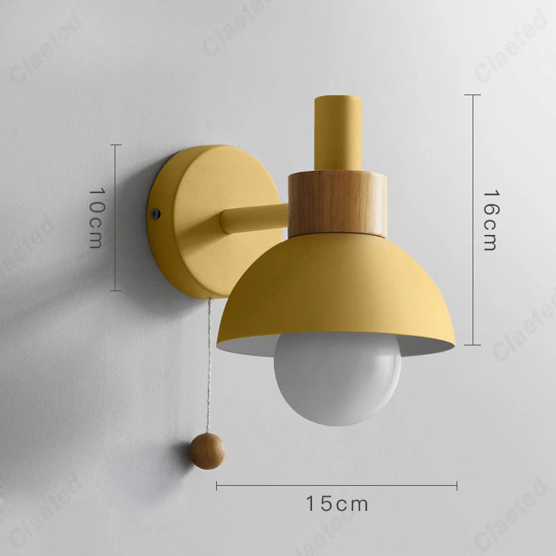 Applique Scandinave Colorée Interrupteur Tirette – Chambre Salon