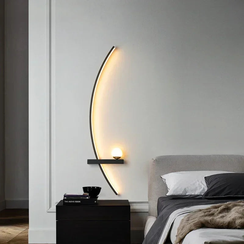 Applique LED Arc Aluminium – Chambre Salon Escalier Design