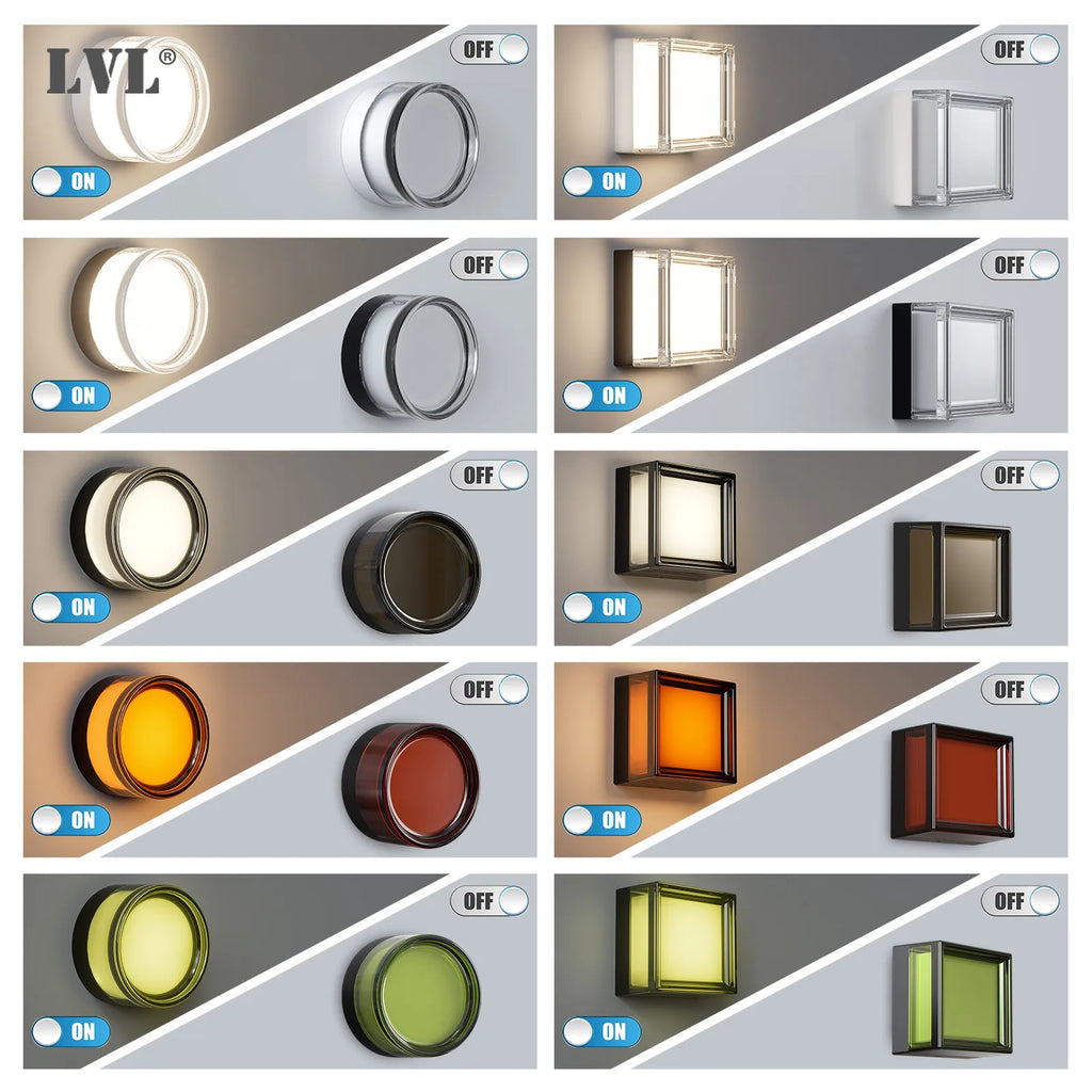 Applique LED Géométrique Ronde ou Carrée – Intérieur Extérieur