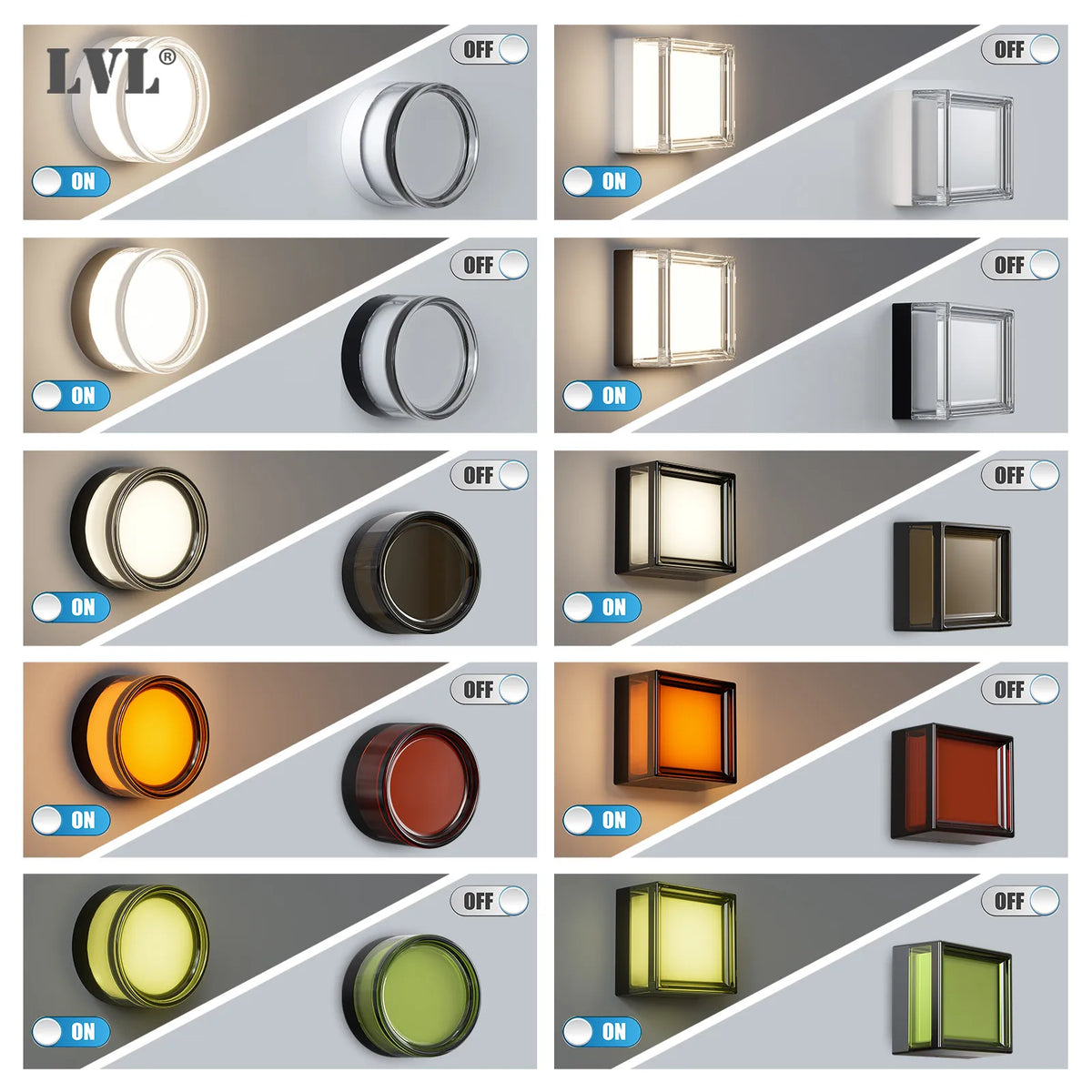 Applique LED Géométrique Ronde ou Carrée – Intérieur Extérieur