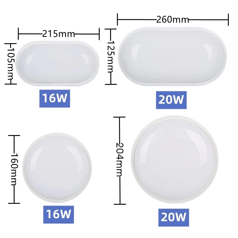 Applique LED Ronde Extérieure Étanche – Porche Balcon Salle de Bain