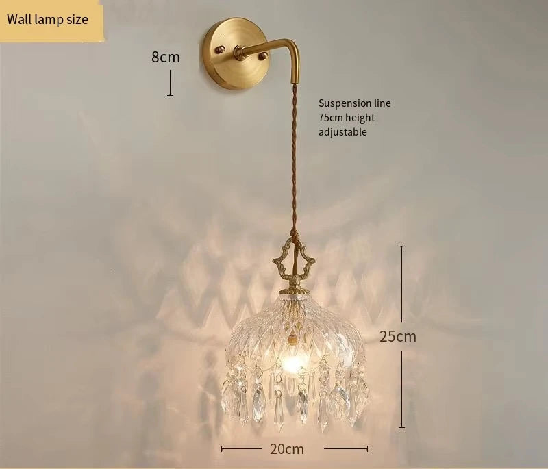 Applique Verre Cuivré Rétro Français – Ambiance Hôtel Couloir