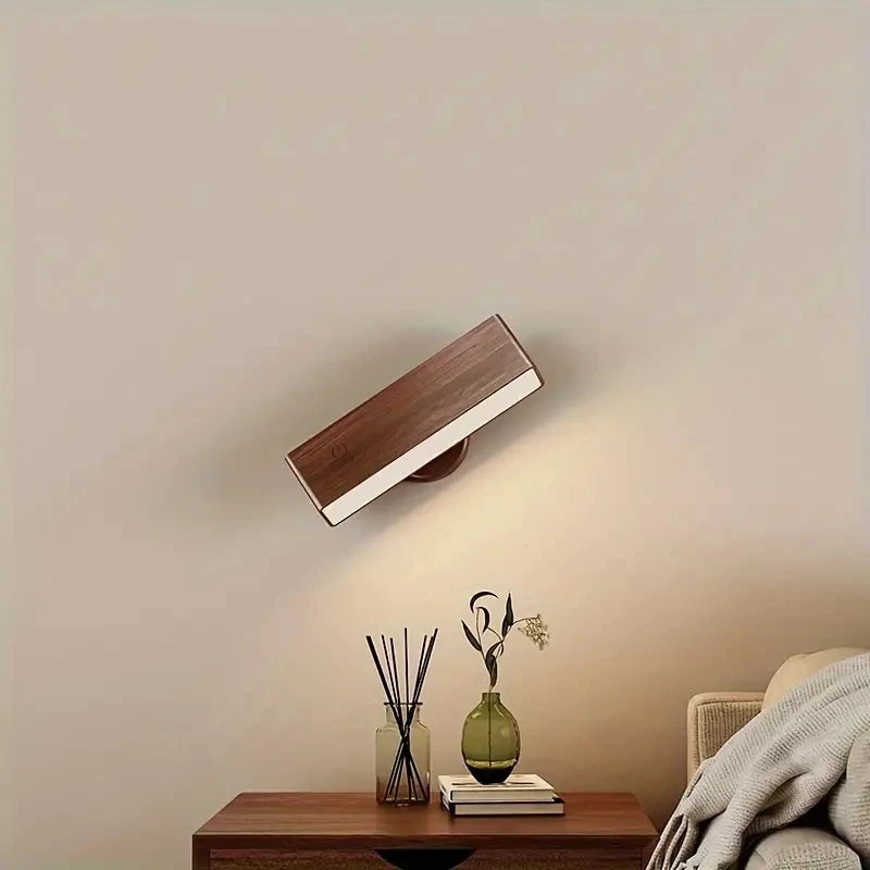 Applique Bois Sans Fil Rechargeable – Lecture Tête de Lit Chambre