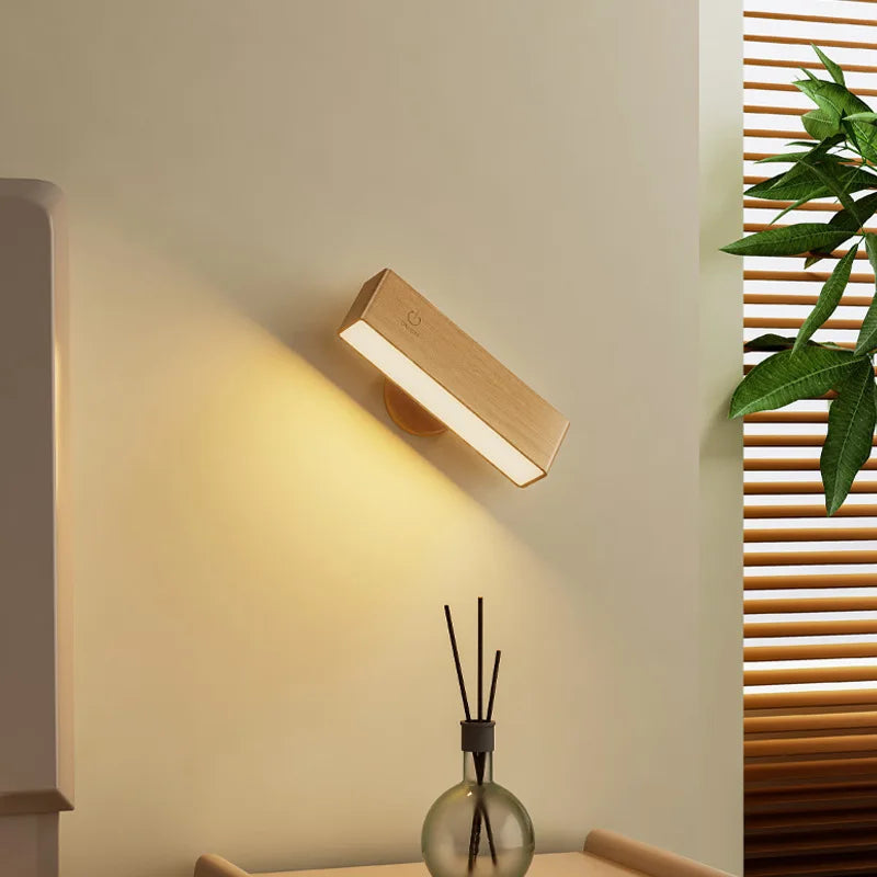 Applique Bois Sans Fil Rechargeable – Lecture Tête de Lit Chambre