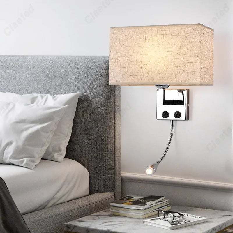 Applique Abat-Jour Tissu Orientable – Spot Lecture Ajustable