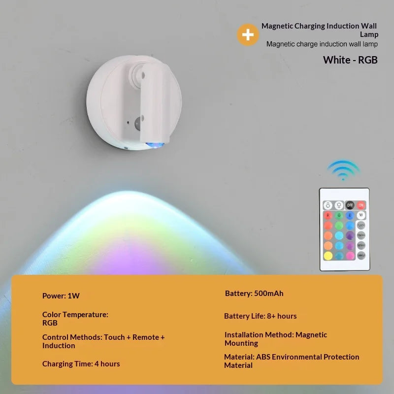 Applique LED Magnétique Rechargeable – Lecture Sans Perçage