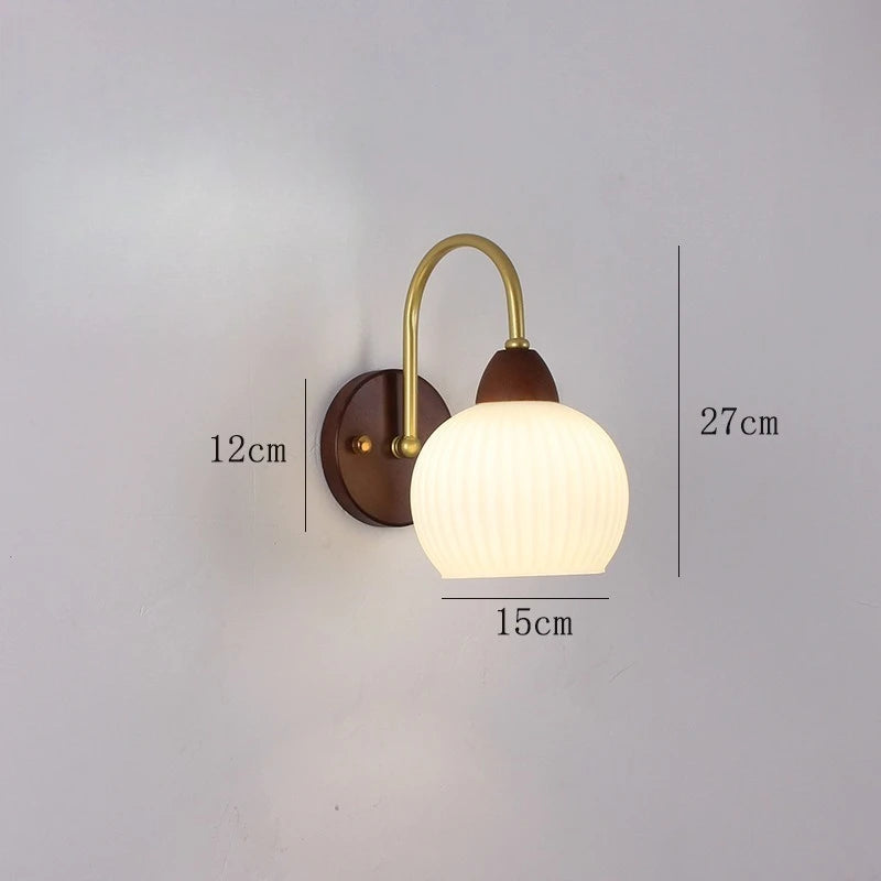 Applique Cuivre et Verre Opalin – Élégance Moderne Chambre Salon
