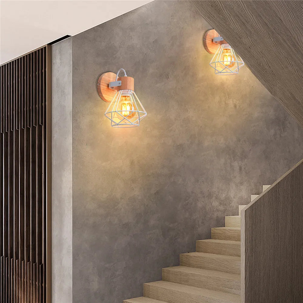 Applique Bois et Fer Campagne Industrielle – Chambre Couloir
