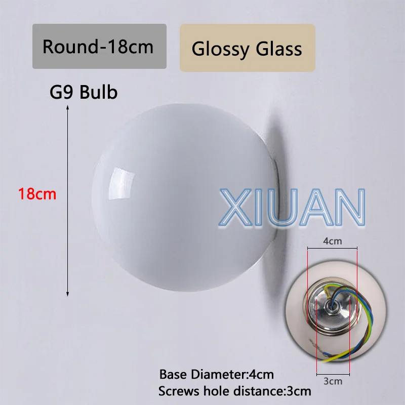 Applique Boule Verre Laiteux Français Bauhaus – Chambre Salle de Bain