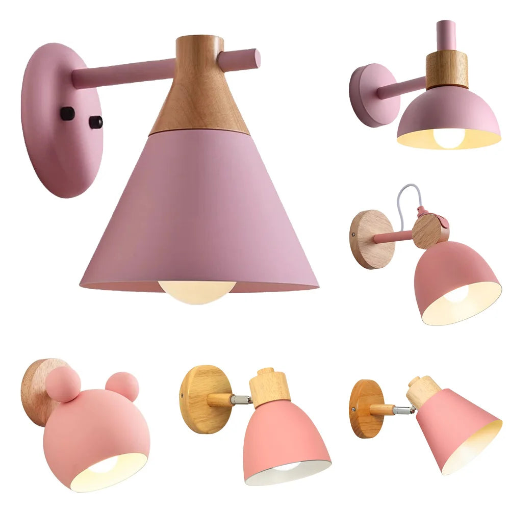 Applique Bois Nordique Colorée – Chambre Salon Couloir Cosy