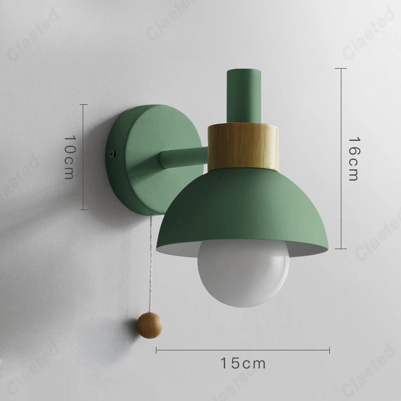 Applique Scandinave Colorée Interrupteur Tirette – Chambre Salon