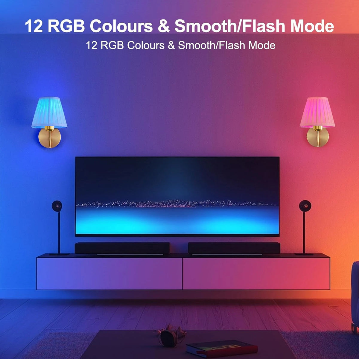 Applique Tissu Sans Fil 15 Couleurs RGB – Chambre Salon Entrée