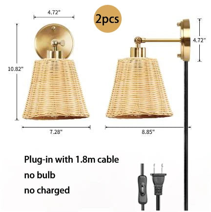 Applique Osier Tressé Rechargeable – Bohème Moderne Sans Fil