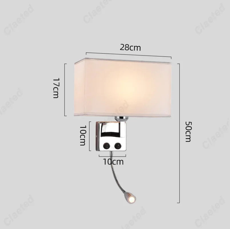 Applique Abat-Jour Tissu Orientable – Spot Lecture Ajustable