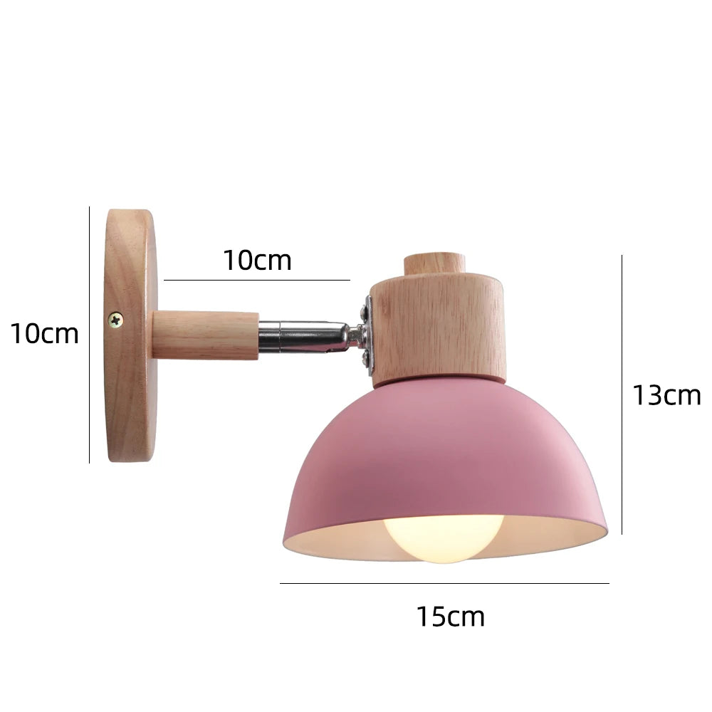 Wooden Wall Light Nordic Modern Bedroom Bedside Lamp Hallway Living Room Kitchen Industrial Wall Sconce E27 Home Decor Lighting