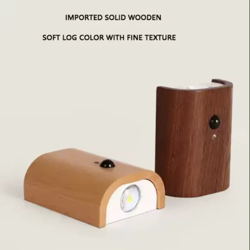 Applique Bois Rechargeable Capteur Mouvement – Couloir Escalier Sans Fil