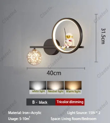 Applique Astronaute Projection Étoiles – Déco Créative Chambre Enfant