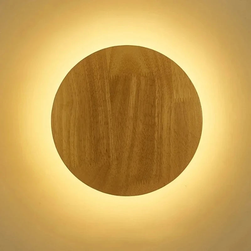Applique Bois LED Ronde ou Ovale – Chambre Salon Bureau
