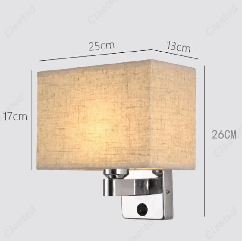 Applique Abat-Jour Tissu avec Interrupteur – Lumière Tamisée et Douce