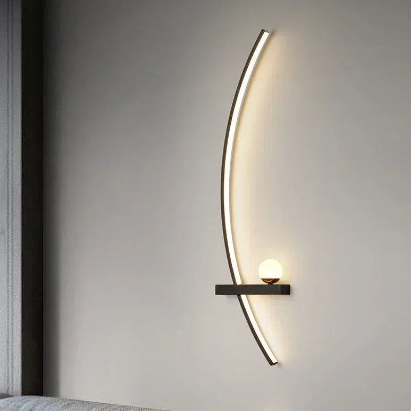Applique LED Arc Aluminium – Chambre Salon Escalier Design
