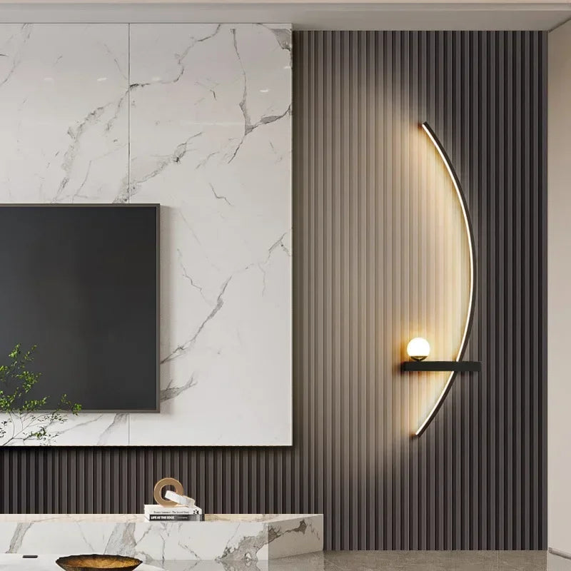 Applique LED Arc Aluminium – Chambre Salon Escalier Design