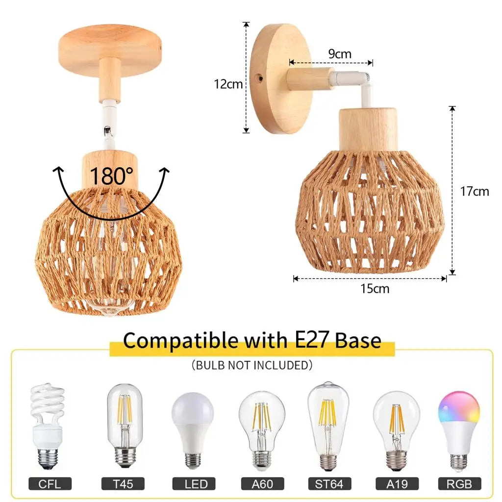 Applique Rotin Tressé – Lumière Cosy Esprit Nature