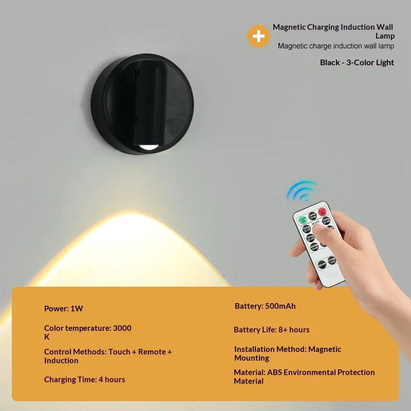 Applique LED Magnétique Rechargeable – Lecture Sans Perçage