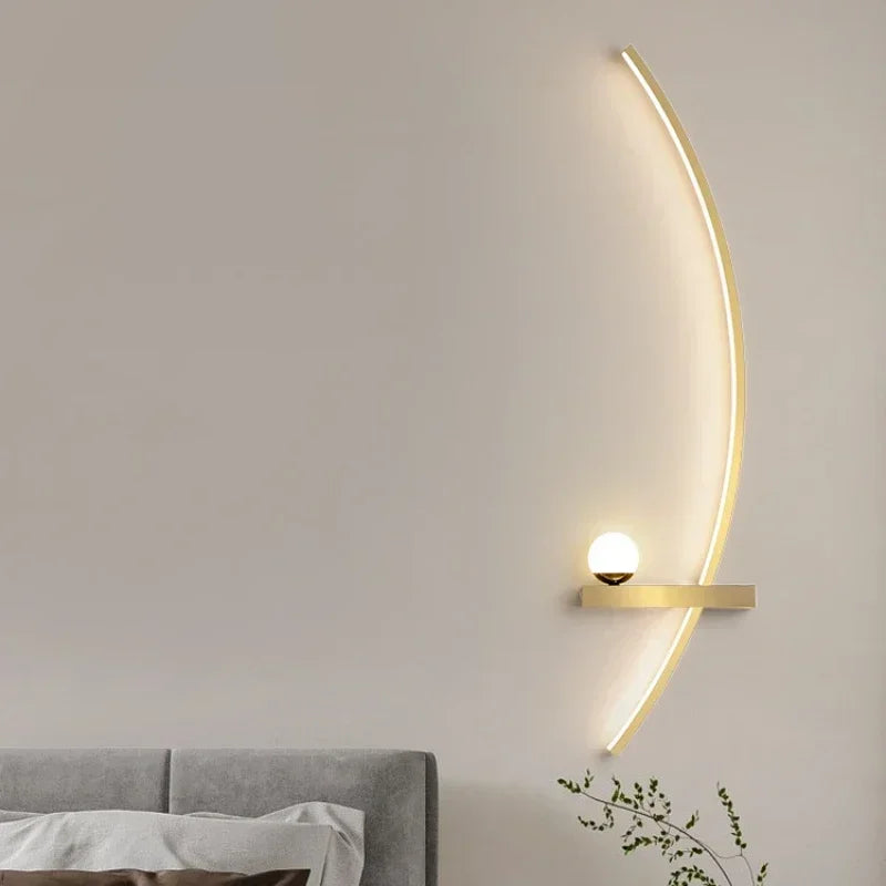Applique LED Arc Aluminium – Chambre Salon Escalier Design