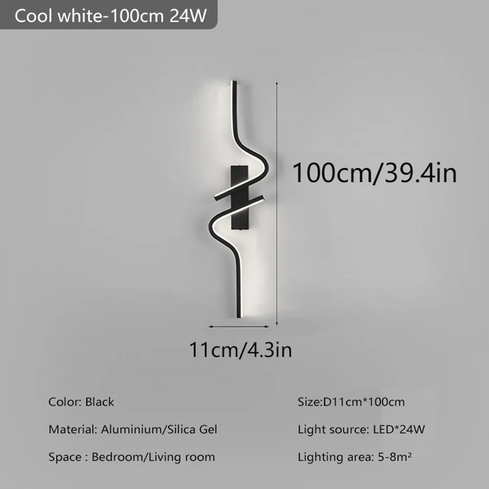 Applique LED Ligne Noire Design – Couloir Escalier Balcon