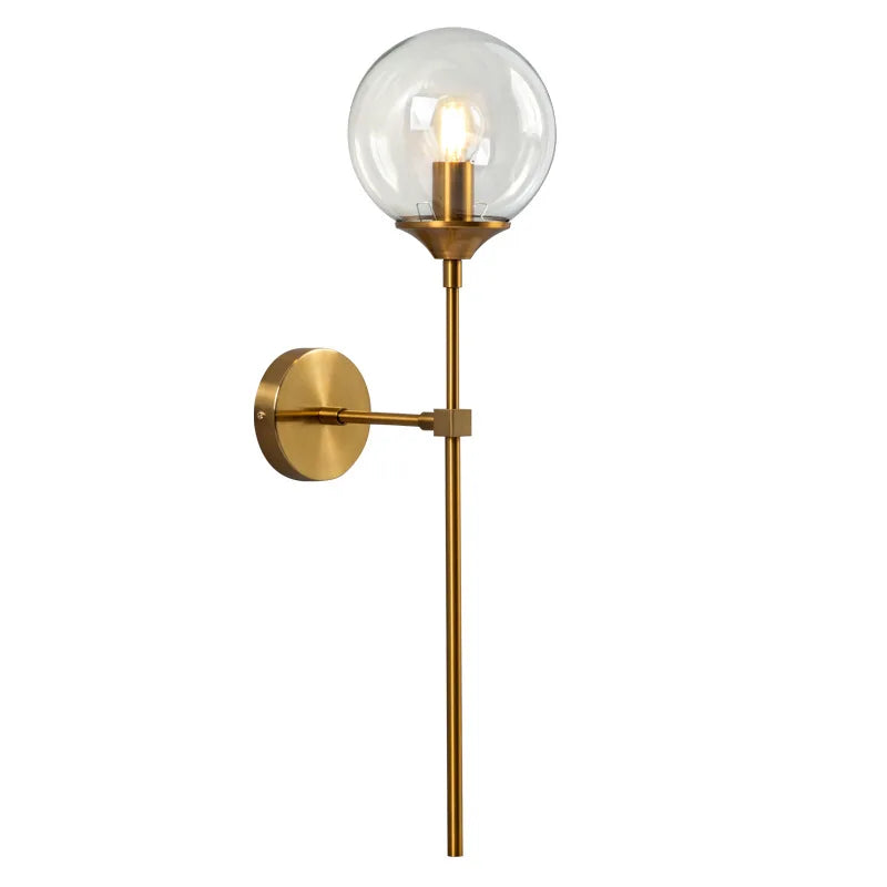 Applique Boule Verre Dorée Vintage – Couloir Salon Salle de Bain