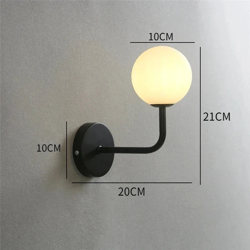 Applique Boule Verre Colorée – Déco Chic Chambre Salle de Bain