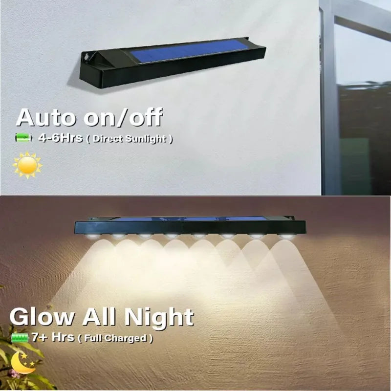 Applique Solaire Murale LED – Balcon Escalier Terrasse 4 ou 8 LED