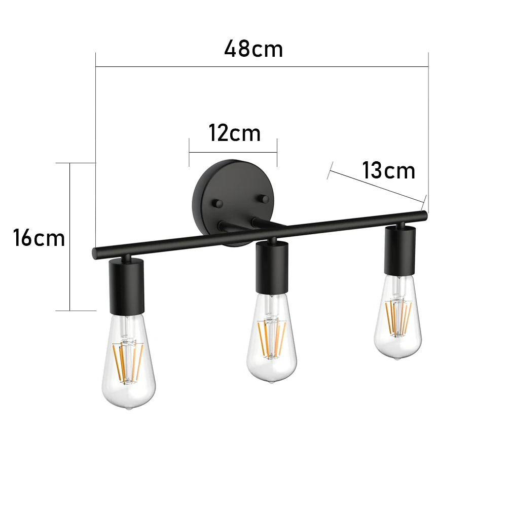 Applique Industrielle Noire Double Tête – Salon Chambre Couloir
